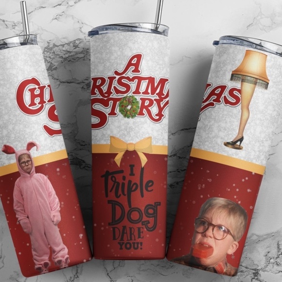 JAZZNU Other - A Christmas Story I Triple Dog Dare You 20oz Tumbler With Metal Straw Gi…